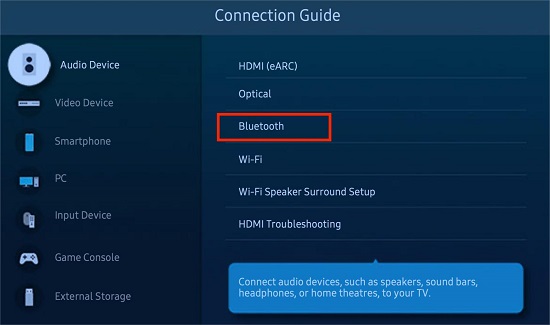 enable bluetooth on samsung tv