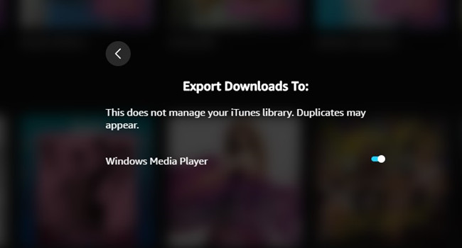 export downloads to Windows Media Player