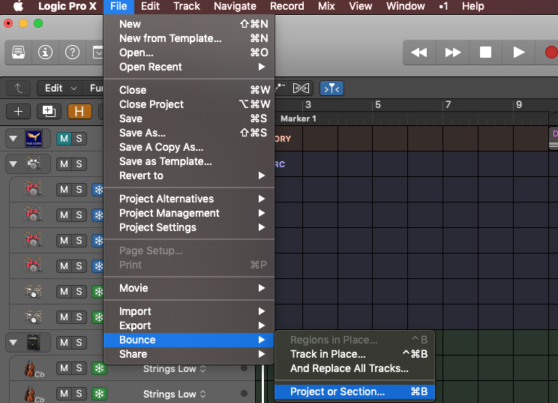 export music from logic pro x