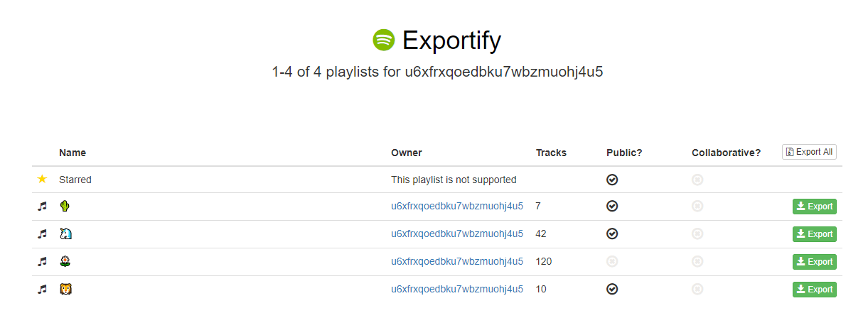 export your spotify playlists 3