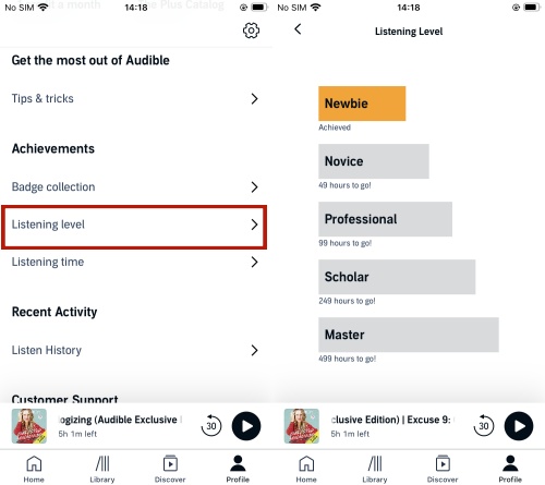 find audible listening level
