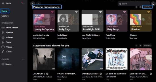 find tidal artist radio