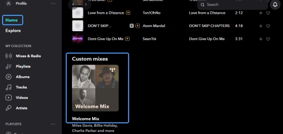 find tidal welcome mix