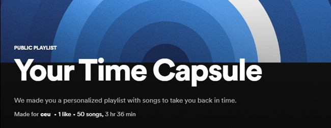 find your time capsule on spotify