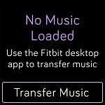 transfer music button on Fitbit Versa