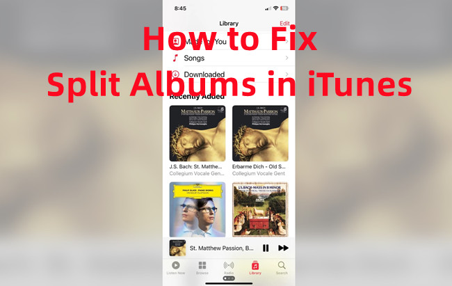 fix split albums in itunes