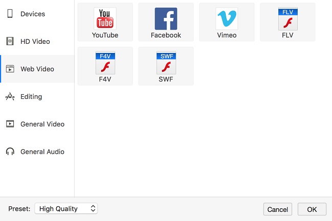 choose flv output