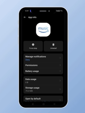 force stop amazon music android