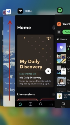 force stop tidal on ios