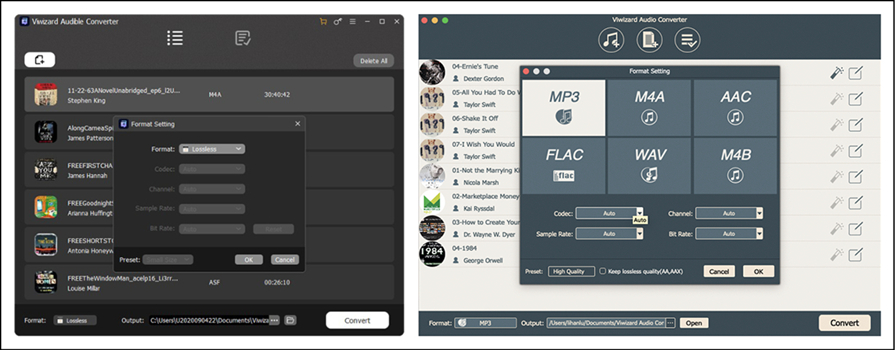 output format screen comparison