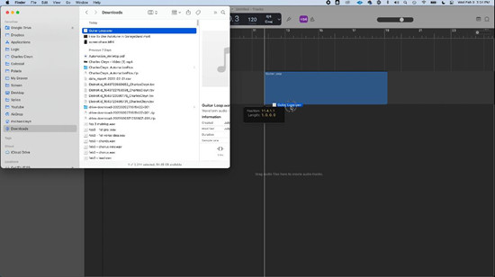 garageband mac drag music file