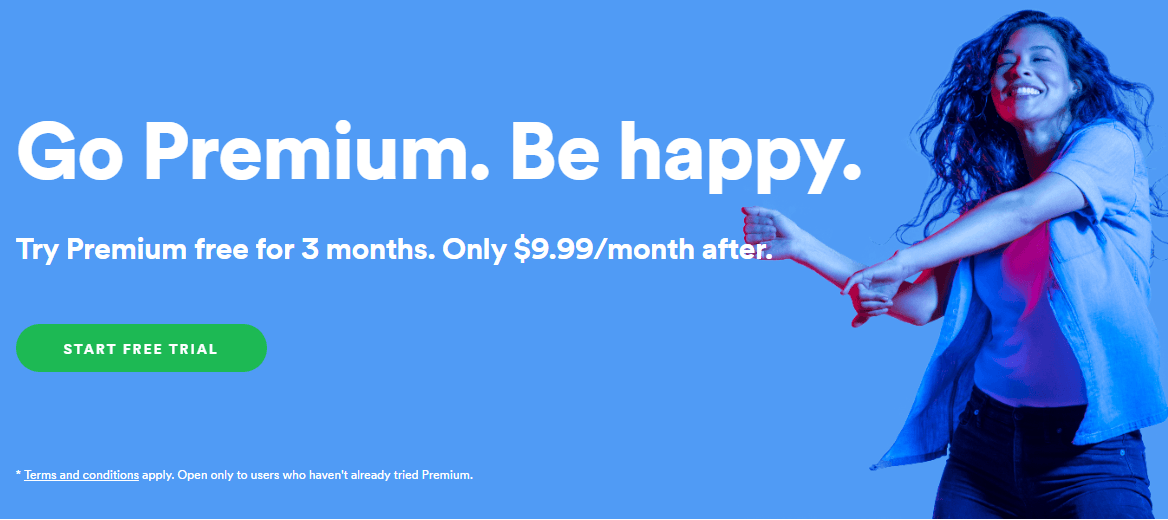 get free spotify premium three months