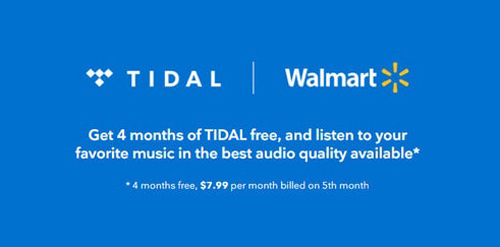 get tidal free trial via walmart