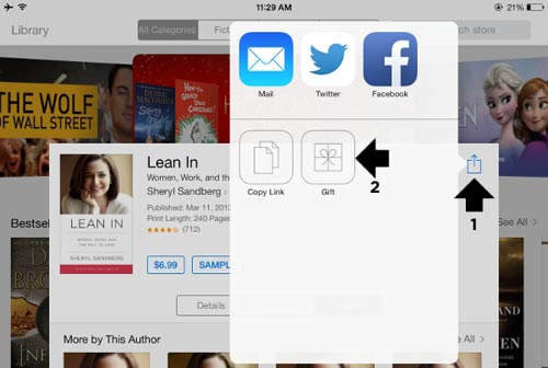 gift ibooks on ios