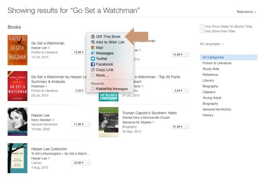 gift ibooks from ibooks store