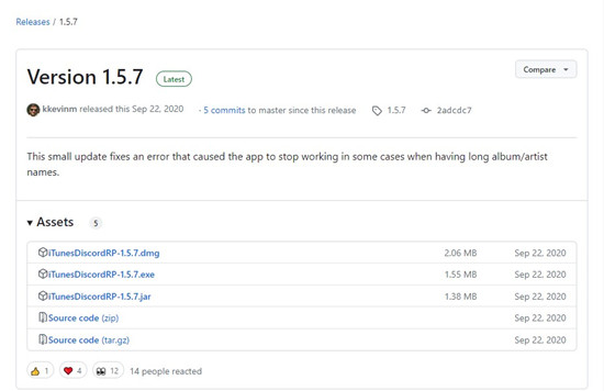 github itunes discord rp release