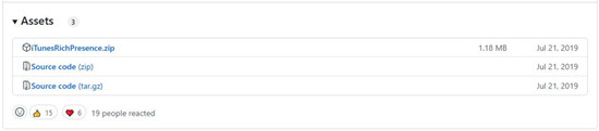 github itunes irch presence releases assets