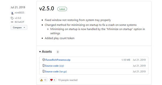 github itunsirchpresence release