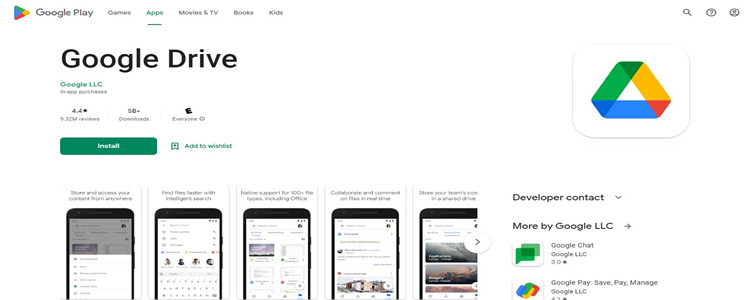 Google Drive app on Google Play