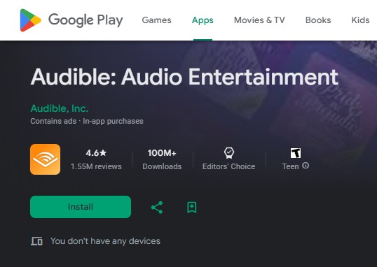 google play audible