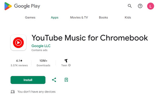 google play youtube music for chromebook