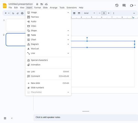 google slide insert audio