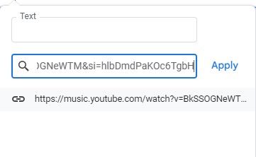 google slides youtube music link apply