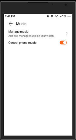 control phone music on Huaweri Watch health app