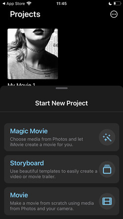 imovie open create movie