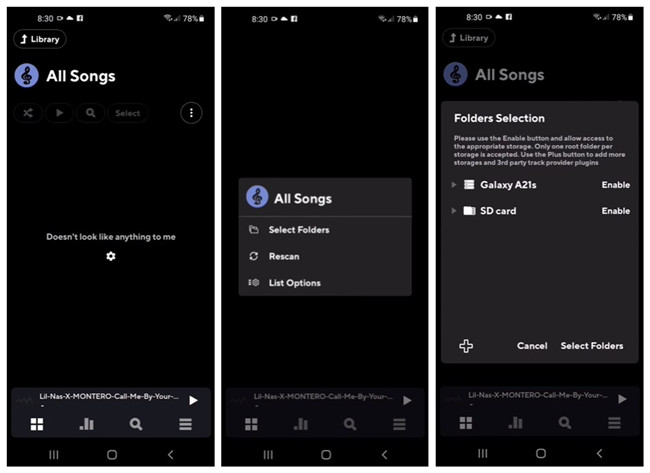 how to add music files to Poweramp