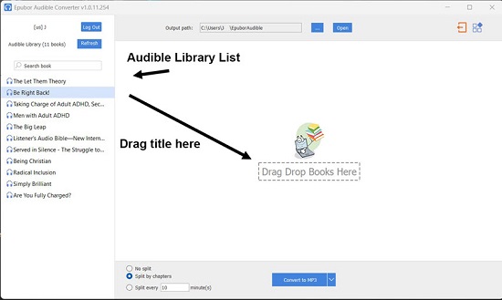 import audible files to epubor