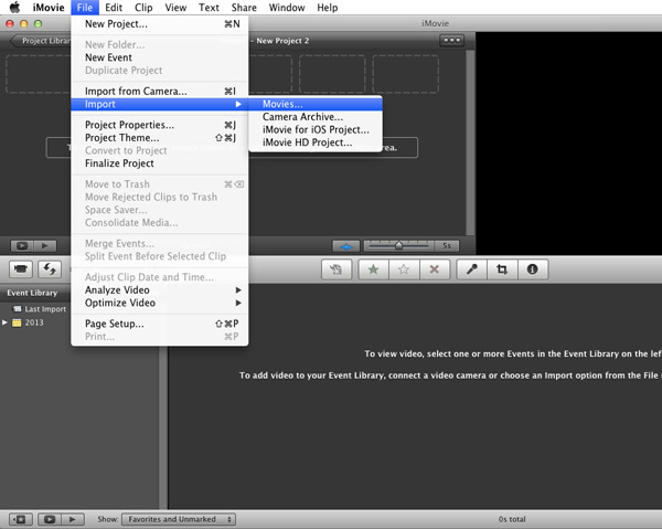 import itunes movies to imovie