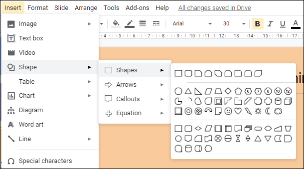 add shape to google slides