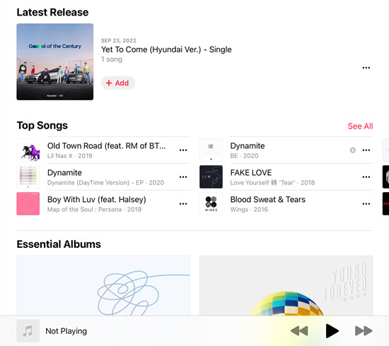 ios apple music add to library