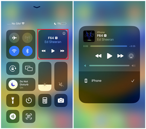 ios apple music control center airplay