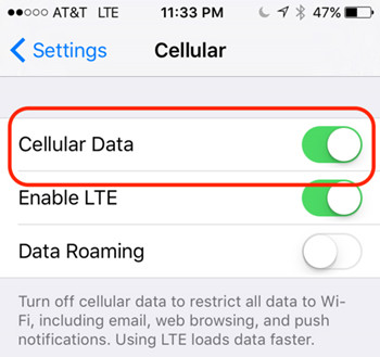 ios cellular settings