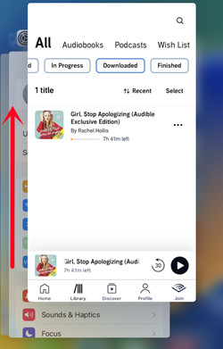 ios force stop audible app