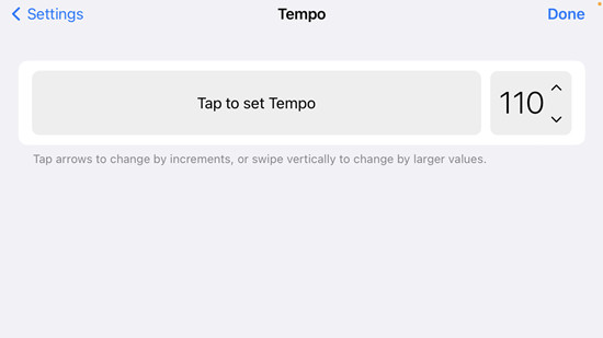 ios garageband change tempo