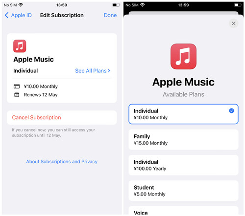 iphone apple music change family plan