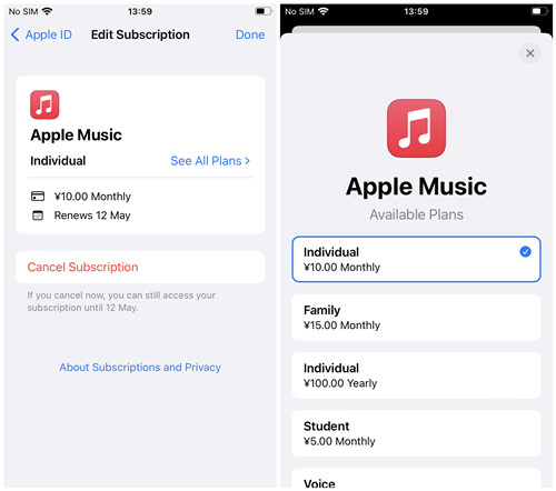 iphone apple musici change family plan