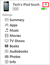 ipod device icon in iTunes