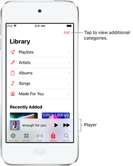 ipod touch apple music library