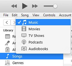 itunes apple music contents menu music