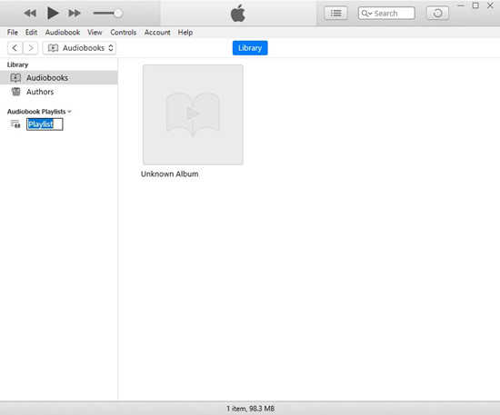 itunes audiobooks new playlist