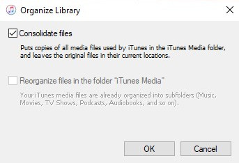 itunes consolidate files