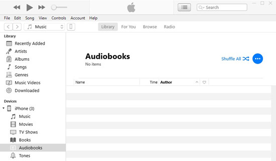 itunes devices audiobooks