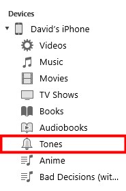 itunes dispositivos contenidos menú tonos