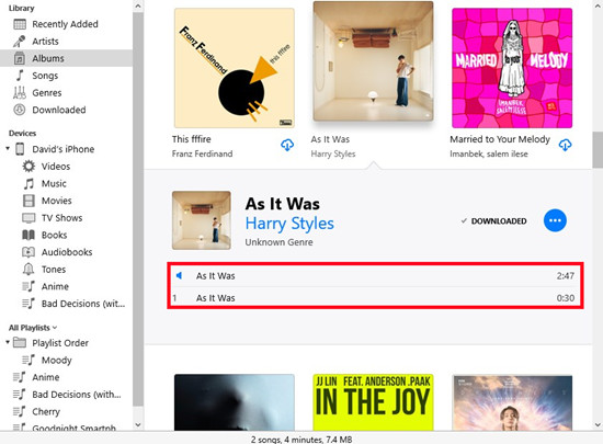 itunes file new version