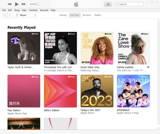 itunes for you recently played see all