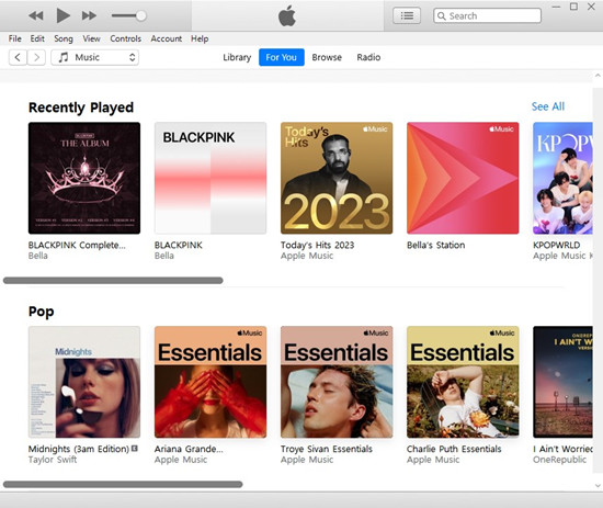 itunes for you recently played